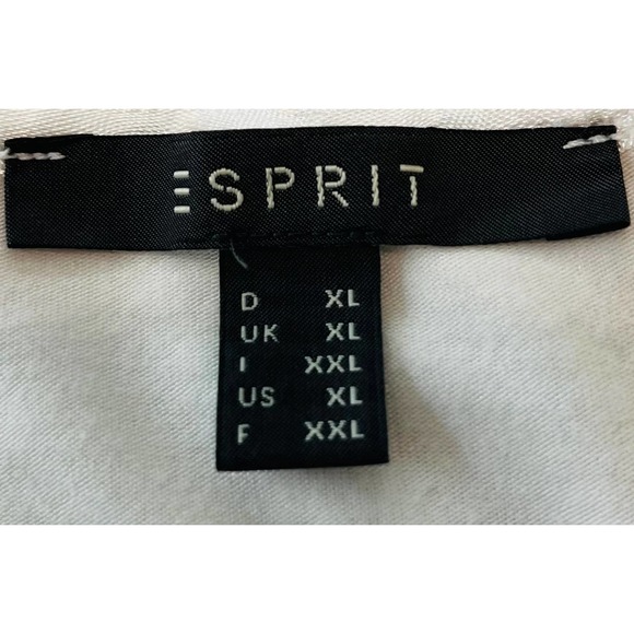 ESPIRIT LONG SLEEVE ROUND NECK TUNIC TOP, WOMENS, XL, WHITE, FANCY SLEEVES - Picture 8 of 9